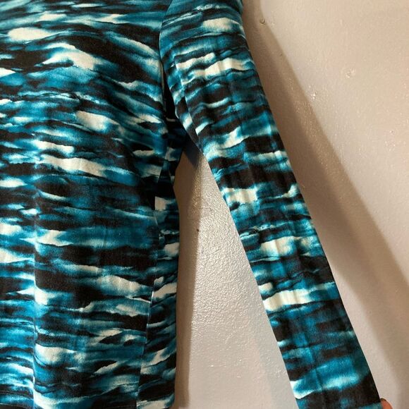 Christopher & Banks blue and black crew neck long sleeve t-shirt - Picture 4 of 5